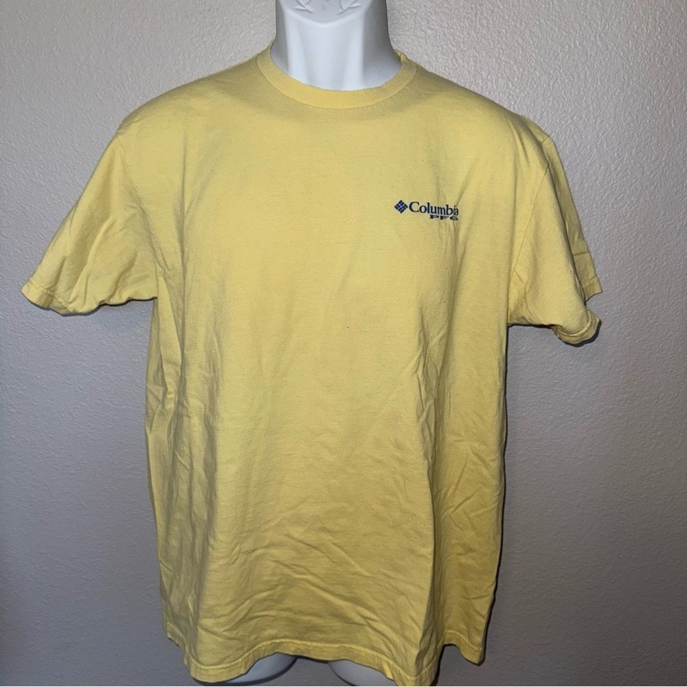 Columbia Men's PFG Short Sleeve Triangle Graphic Tee  in Yellow Size Large